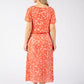 Rofari Plisse Pleated Midi Dress