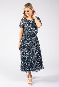 Rofari Plisse Pleated Midi Dress