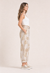 Gold Foil Belted Joggers