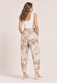 Gold Foil Belted Joggers