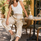 Gold Foil Belted Joggers