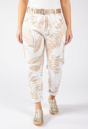 Gold Foil Belted Joggers