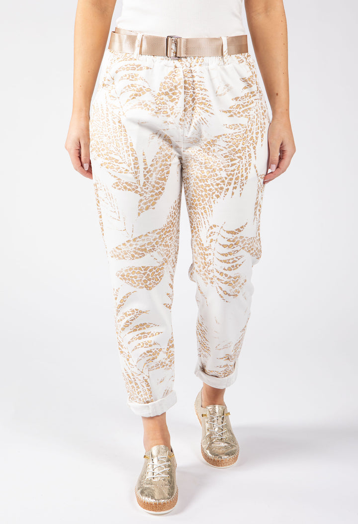 Gold Foil Belted Joggers