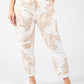 Gold Foil Belted Joggers