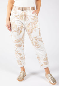 Gold Foil Belted Joggers