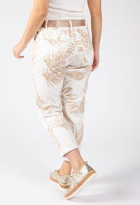 Gold Foil Belted Joggers