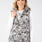 Abstract Print Quilted Gilet
