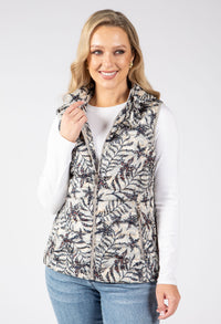 Abstract Print Quilted Gilet