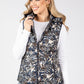 Abstract Print Quilted Gilet