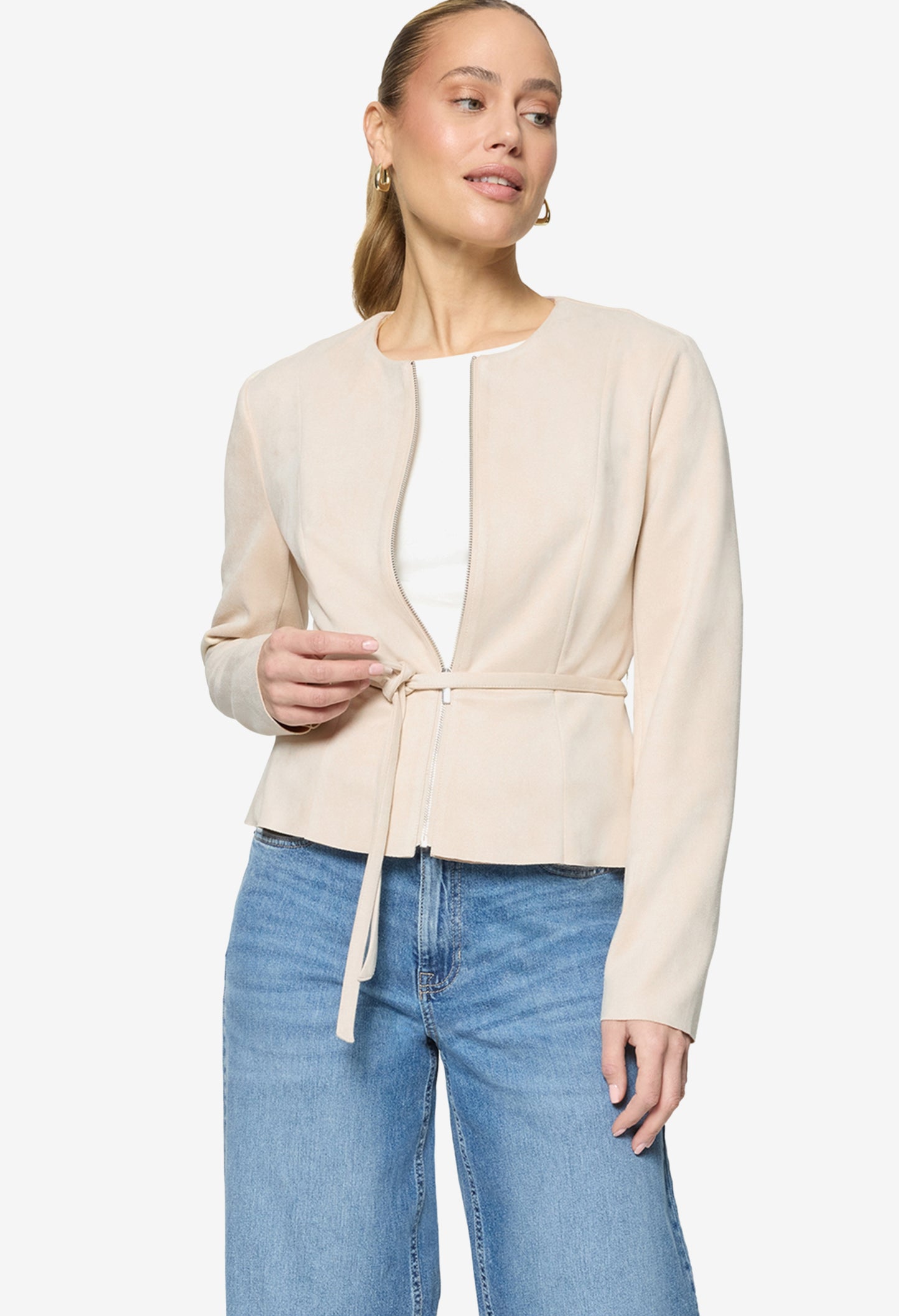 Faux Leather Peplum Jacket
