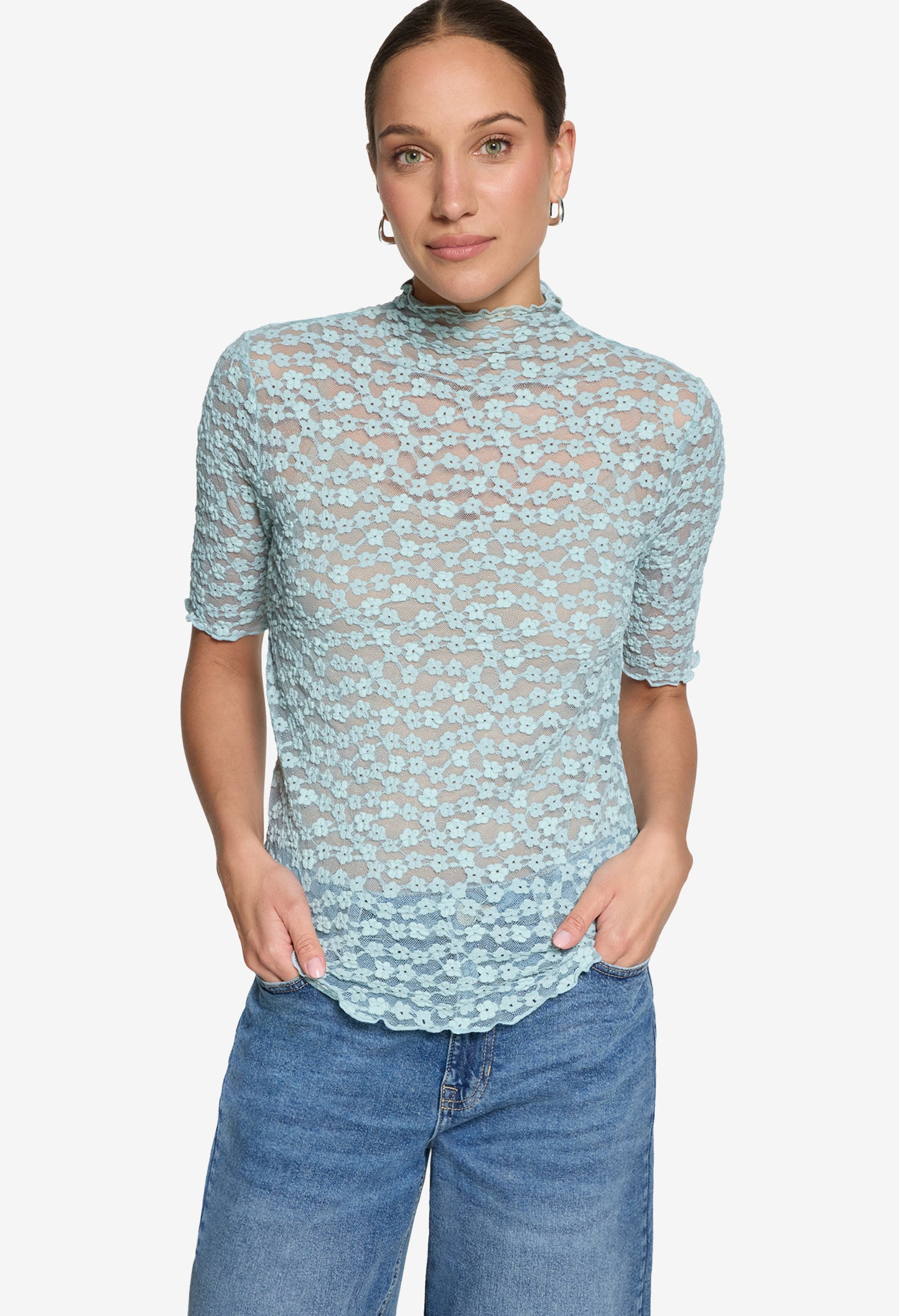 High Neck Lace Top
