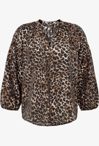 Leopard Print Slip On Blouse