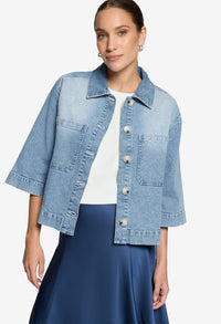 3/4 Sleeve Denim Shirt