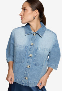 3/4 Sleeve Denim Shirt