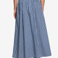 Striped Belted Midi Skirt