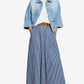 Striped Belted Midi Skirt