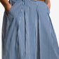 Striped Belted Midi Skirt