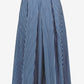 Striped Belted Midi Skirt