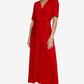 Faux Wrap Midi Dress