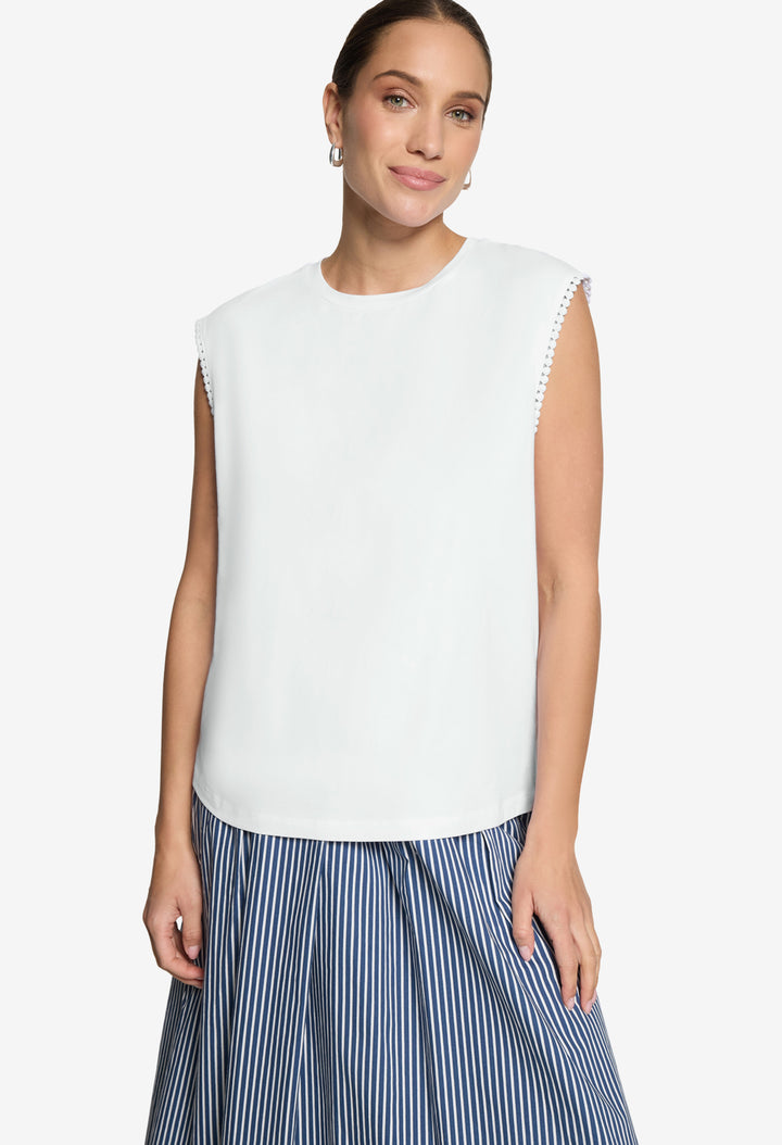 white trimmed top