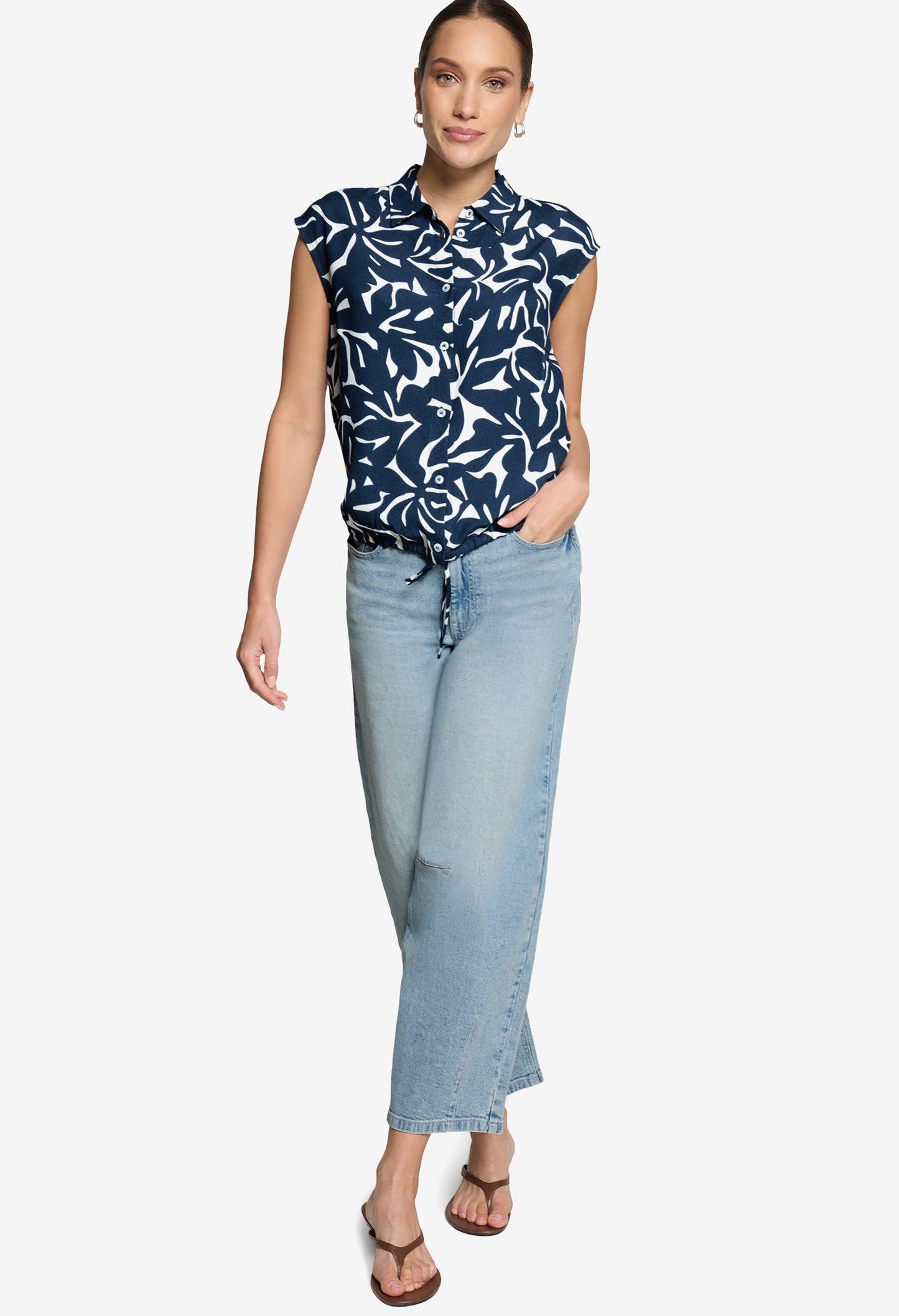 Floral Sleeveless Shirt