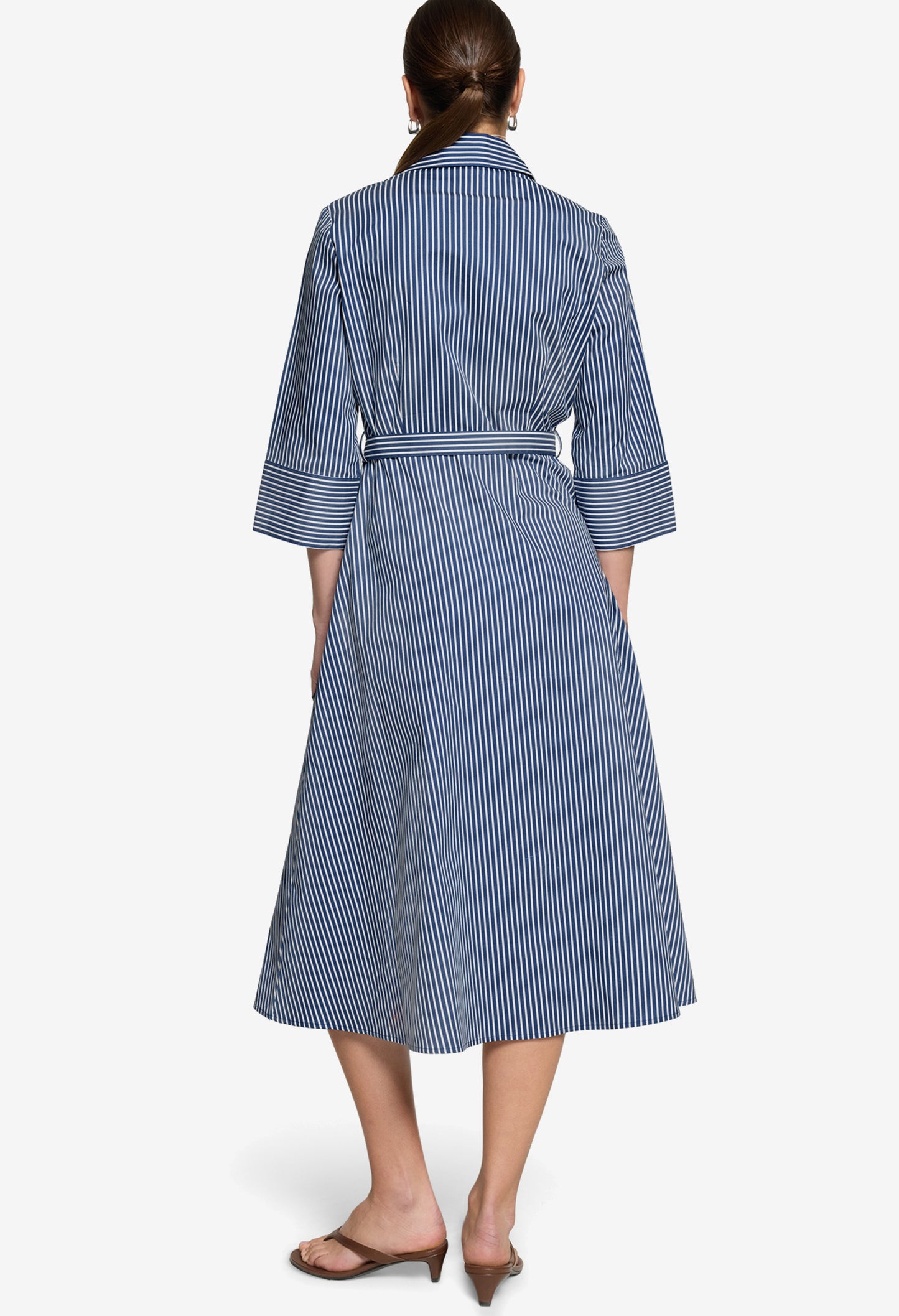 Striped Midi Shirt Dress