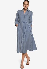 Striped Midi Shirt Dress