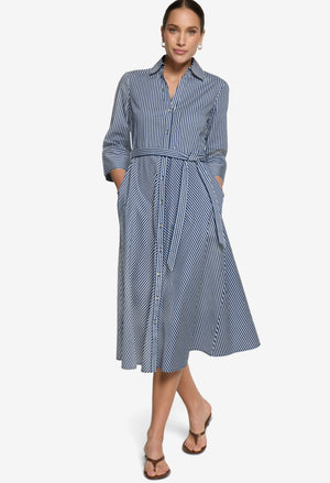 Striped Midi Shirt Dress