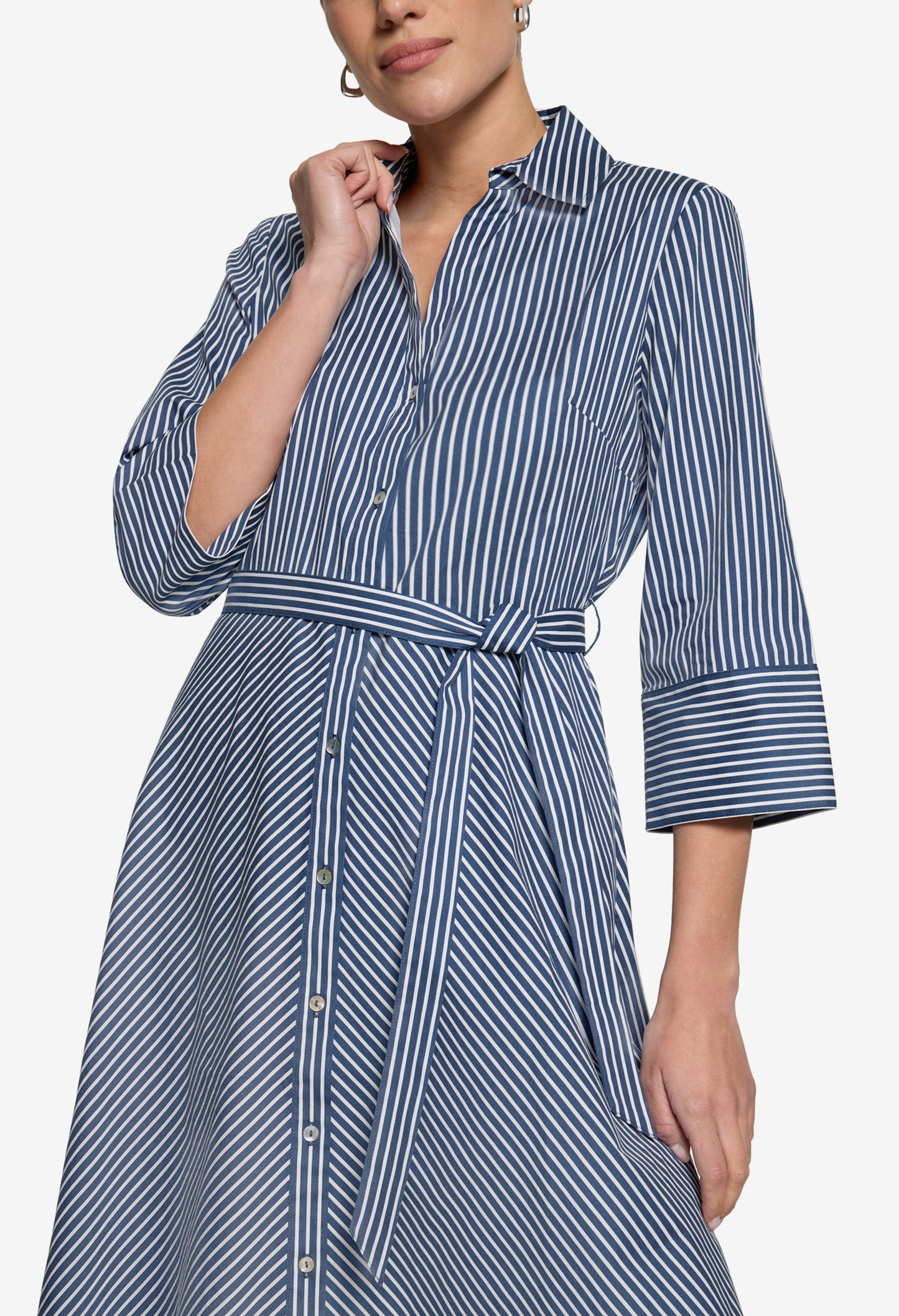 Striped Midi Shirt Dress