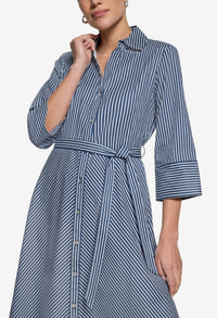 Striped Midi Shirt Dress