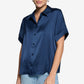 Short Sleeve Satin Blouse