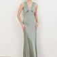 V-Neck Satin Maxi Dress