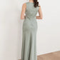 V-Neck Satin Maxi Dress