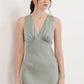 V-Neck Satin Maxi Dress