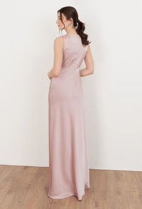 V-Neck Satin Maxi Dress