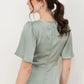 Angel Sleeve Satin Maxi Dress