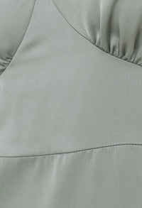 Angel Sleeve Satin Maxi Dress