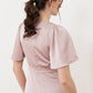 Angel Sleeve Satin Maxi Dress