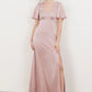 Angel Sleeve Satin Maxi Dress