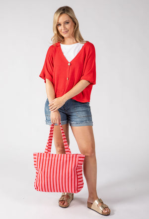 Striped Towel Tote Bag