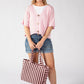 Striped Towel Tote Bag