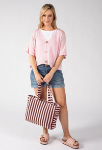 Striped Towel Tote Bag