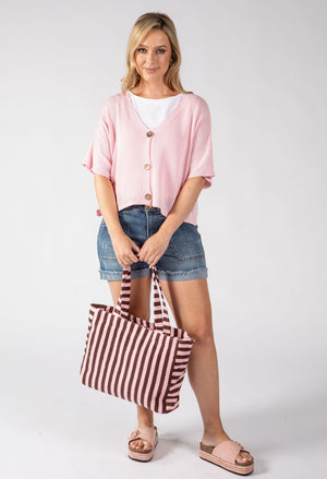 Striped Towel Tote Bag