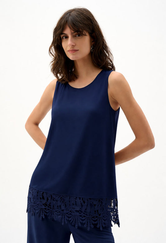 Chic Top with Embroidered Hem
