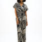 Satin Abstract Print Boxy Top