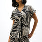 Satin Abstract Print Boxy Top