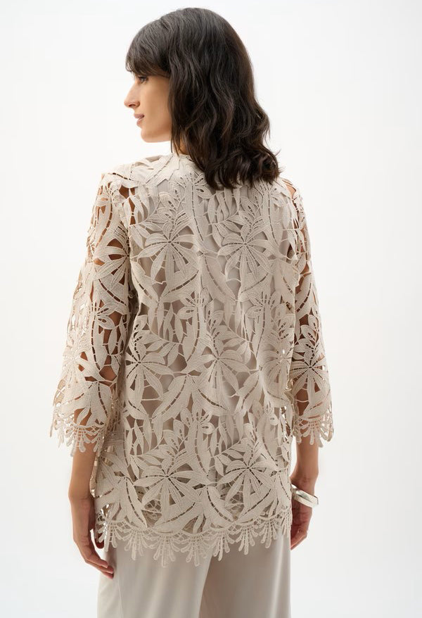 Embroidered Floral Open-front Cardigan