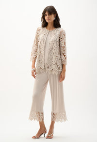 Embroidered Floral Open-front Cardigan