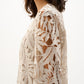 Embroidered Floral Open-front Cardigan