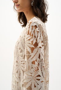 Embroidered Floral Open-front Cardigan